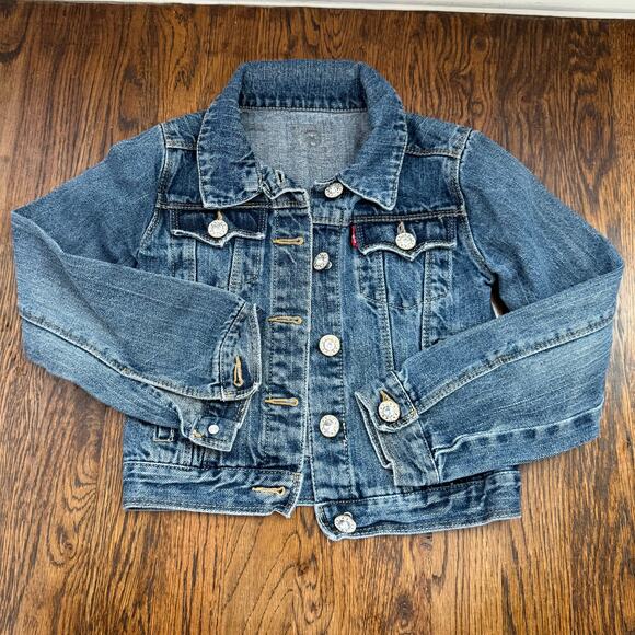 Levi's Other - Girls Levi’s Denim Jacket Size Small (7) Gem Buttons Medium Wash